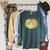 Cute Kawaii Cat Books Flowers Raglan Sleeve Sweatshirt Heather Blue Lagoon