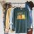 Cute Kawaii Frog Books Flowers Raglan Sleeve Sweatshirt Heather Blue Lagoon