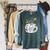Fall Bookshelf Pumpkin Autumn Reading Raglan Sleeve Sweatshirt Heather Blue Lagoon