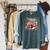 Fox And Book Lover Graphic For Women And Spring Pink Flower Raglan Sleeve Sweatshirt Heather Blue Lagoon