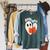 Ghost Book Reading Raglan Sleeve Sweatshirt Heather Blue Lagoon