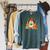 Halloween Ghost Cat Reading Book Women Girls Cute Raglan Sleeve Sweatshirt Heather Blue Lagoon
