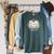 Haunted Library – Glowing Book Raglan Sleeve Sweatshirt Heather Blue Lagoon