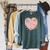 Hot Girls Read Books Cute Heart Graphic Raglan Sleeve Sweatshirt Heather Blue Lagoon