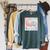 Olivia Comic Book Style Raglan Sleeve Sweatshirt Heather Blue Lagoon