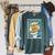 Please CHEW Quieter Comic Book Pop Art Misophonia Raglan Sleeve Sweatshirt Heather Blue Lagoon