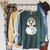 Reading Is My Favorite Sport Beagle Book Lover Raglan Sleeve Sweatshirt Heather Blue Lagoon