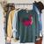 Readosaurus Reading Dinosaur Book Lover Library Studying Raglan Sleeve Sweatshirt Heather Blue Lagoon