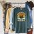 Retro Floral Homeschool Mama Wildflower Book Stack Aesthetic Raglan Sleeve Sweatshirt Heather Blue Lagoon