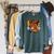 Squirrel Reading Book Cute Forest Animal Raglan Sleeve Sweatshirt Heather Blue Lagoon