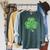 St Patricks Day Bookworm Shamrock Book Lover Raglan Sleeve Sweatshirt Heather Blue Lagoon