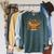 Thanksgiving Turkey Reading Book Fall Season Teacher Costume Raglan Sleeve Sweatshirt Heather Blue Lagoon