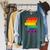 Threadless Grey Sky Chai Rainbow Book Pride Stack Graphic Raglan Sleeve Sweatshirt Heather Blue Lagoon