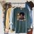 History Month Afro Women Girls Book Lover Librarian Premium Tri-Blend Raglan Sleeve Sweatshirt Heather Blue Lagoon