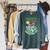 Unearth A Story Summer Reading Program 2026 Animals Book Raglan Sleeve Sweatshirt Heather Blue Lagoon