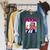 Vintage Movie Horror Poster Comic Book Graphic Film Night Raglan Sleeve Sweatshirt Heather Blue Lagoon