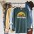 Vintage Reading Book Librarian Retro Sunset Raglan Sleeve Sweatshirt Heather Blue Lagoon