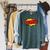 WOW Comic Book Cartoon Speech Bubble Pop Art Raglan Sleeve Sweatshirt Heather Blue Lagoon