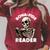 Bonafide Reader Cute Skeleton Reading a Book Lover Bookish Raglan Sleeve Sweatshirt Heather Dust