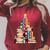 Booklovers Christmas Book Tree Raglan Sleeve Sweatshirt Heather Dust