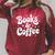 Books And Coffee Retro Reading Quote Raglan Sleeve Sweatshirt Heather Dust