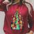 Christmas Book Tree Holiday Loves Reading Bookworm Raglan Sleeve Sweatshirt Heather Dust