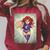 The Crimson Crescent 90s Retro Comic Book Superheroine Art Raglan Sleeve Sweatshirt Heather Dust