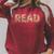 Floral Read Typography Aesthetic Book Lover Raglan Sleeve Sweatshirt Heather Dust