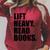 Lift Heavy Read Books Gym Apparel Weightlifters And Readers Raglan Sleeve Sweatshirt Heather Dust