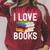 I Love Books Librarian Raglan Sleeve Sweatshirt Heather Dust