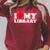I Love My Library Heart For Book Lovers Readers Librarian Raglan Sleeve Sweatshirt Heather Dust