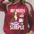 My Needs Are Simple Dog Coffee Books Humor Raglan Sleeve Sweatshirt Heather Dust