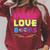 Peace Love Books Library Book Lover Raglan Sleeve Sweatshirt Heather Dust