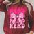 Pink Leopard Read Coquette Bow Girls Retro Groovy Reading Raglan Sleeve Sweatshirt Heather Dust