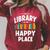 Vintage The Library Librarian Book Reading Raglan Sleeve Sweatshirt Heather Dust