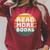 Women's Read More Books Retro Vintage Book Lover Raglan Sleeve Sweatshirt Heather Dust