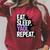 Yaoi Eat Sleep Repeat Manga Anime Book Premium Tri-Blend Raglan Sleeve Sweatshirt Heather Dust
