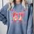 6 7 Melting Number Arrow Baseball Drip Valentine's Day Comfort Colors Sweatshirt Denim