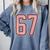 6 7 Number 67 Baseball Meme Tee For Women Comfort Colors Sweatshirt Denim