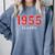 70 Year Old 1955 Classic Baseball Fan 70th Birthday Comfort Colors Sweatshirt Denim