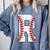 Baseball Alphabet Monogram Initial Letter R Comfort Colors Sweatshirt Denim