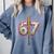 Baseball Drip Number 67 Sports Player Six Seven Meme Fan Comfort Colors Sweatshirt Denim