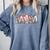 Baseball Mom With Pink Bow Comfort Colors Sweatshirt Denim