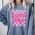 Baseball Mom And Pink Grid Sports Mother Mama Player Comfort Colors Sweatshirt Denim