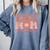 Baseball Mom Baseball Player Mama Women Groovy Comfort Colors Sweatshirt Denim