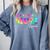 Baseball Mom Squad Tie Dye Cute Ball Mom Comfort Colors Sweatshirt Denim