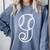 Baseball Sport Player Monogram Cool Initial Letter J Comfort Colors Sweatshirt Denim Baseball Sport Player Monogram Cool Initial Letter J Comfort Colors Sweatshirt Denim