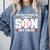 You Can't Scare Me I Have a Son Baseball Mom Comfort Colors Sweatshirt Denim