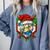 Christmas Baseball Ice Cream Drip Santa Baseball Player Kids Comfort Colors Sweatshirt Denim