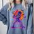 Drip Skeleton Batting Baseball Halloween Comfort Colors Sweatshirt Denim